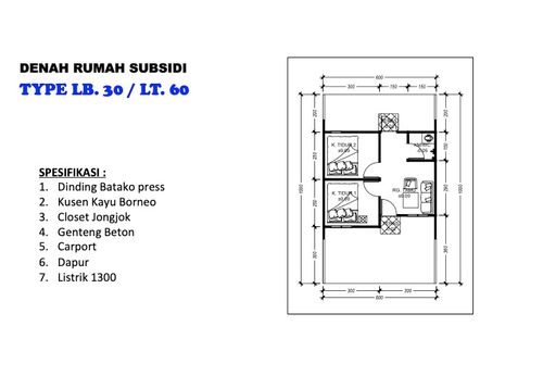 foto denah rumah tipe 30/60 perumahan PURI KASABLANKA