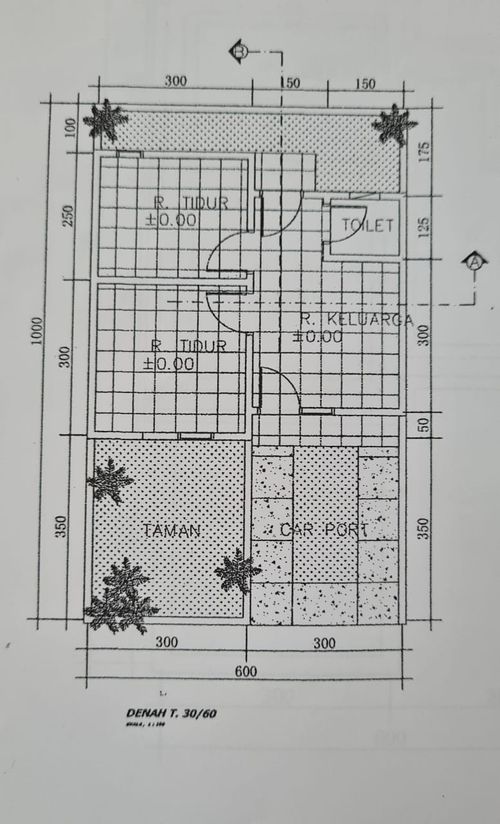 foto denah rumah tipe 30/60 perumahan PESONA KEBONJERUK 2