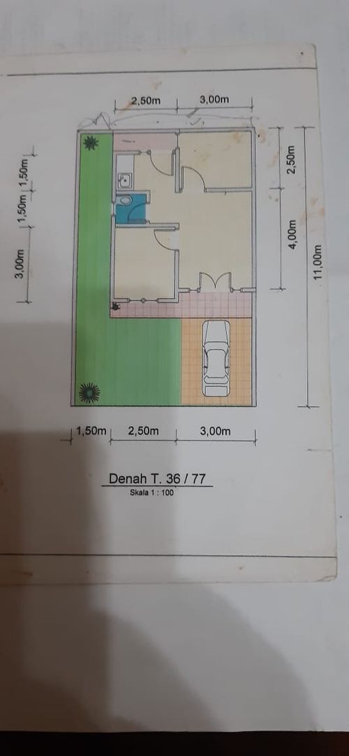 foto denah rumah tipe 36/77 perumahan Natar Sejahtera