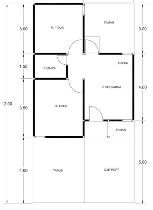 foto denah rumah tipe 36/66 perumahan PANDAN JAYA RESIDENCE