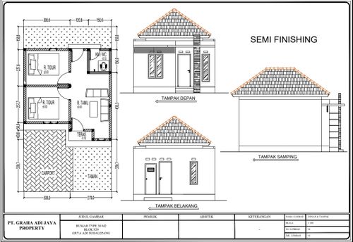 foto denah rumah tipe 30/70 perumahan GRYA ADI BUNGKULAN