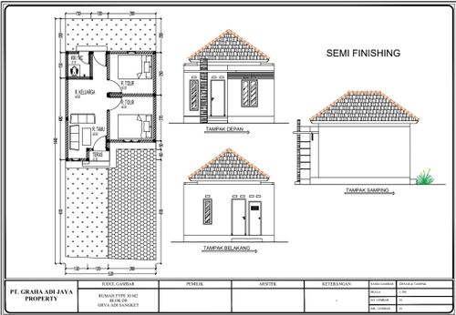 foto denah rumah tipe 32/70 perumahan GRYA ADI SANGKET 1
