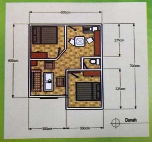 foto denah rumah tipe 36 perumahan Gading Residence