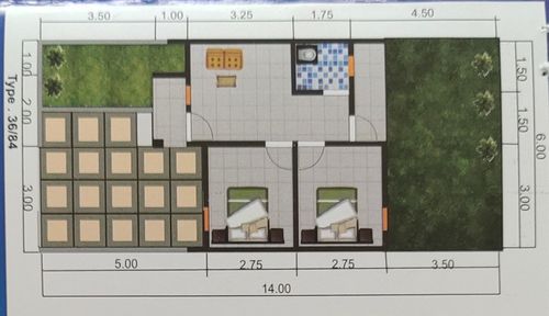 foto denah rumah tipe 36/84 Lama perumahan THE VISTA RESIDENCE