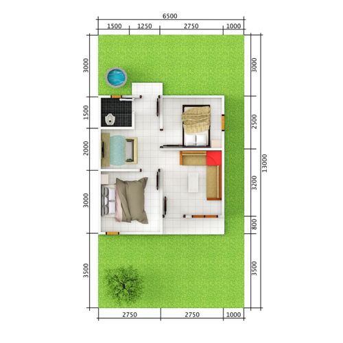 foto denah rumah tipe 36 perumahan perumahan karya mandiri 6 tanjung barangan
