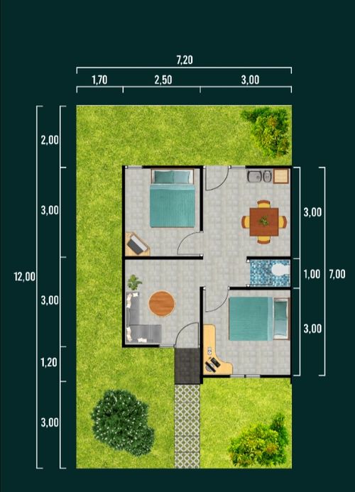 foto denah rumah tipe 36 perumahan Griya Ines Amanda