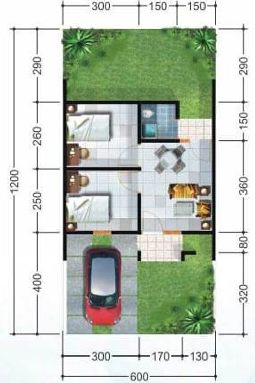 foto denah rumah tipe 30/72 perumahan Grand Jubung Regency