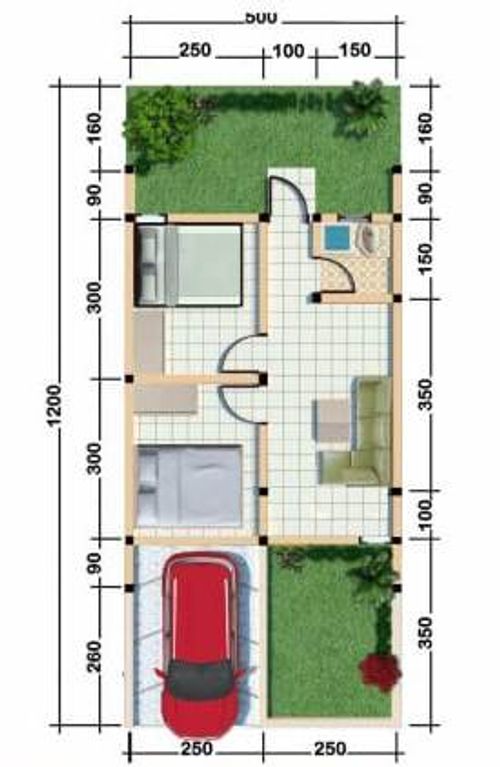 foto denah rumah tipe 30/60 perumahan Grand Jubung Regency