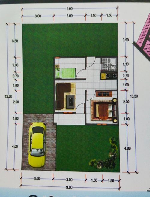 foto denah rumah tipe 36/121 perumahan PRIMA PEDATI ESTATE 