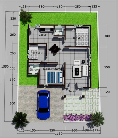 foto denah rumah tipe 70 perumahan Center House 4
