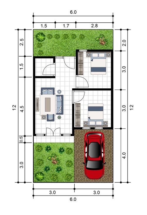 foto denah rumah tipe 36/72 perumahan PERUMAHAN QUANTA 2 