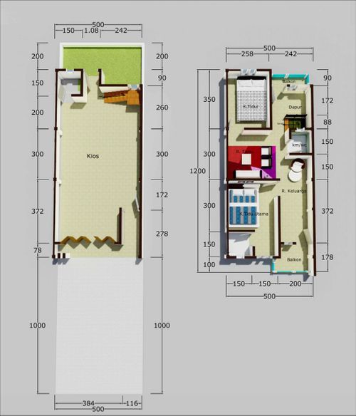 foto denah rumah tipe 99, Town House perumahan Center House 4