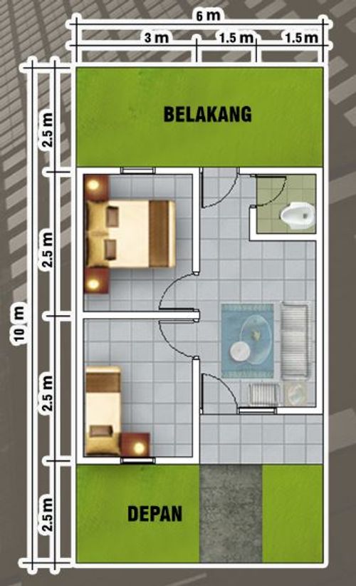 foto denah rumah tipe 30/60 perumahan Griya Ungaran Residence 5