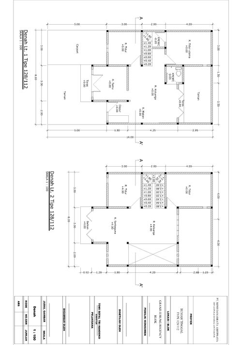 foto denah rumah tipe 128/112 perumahan Grand Jubung Regency