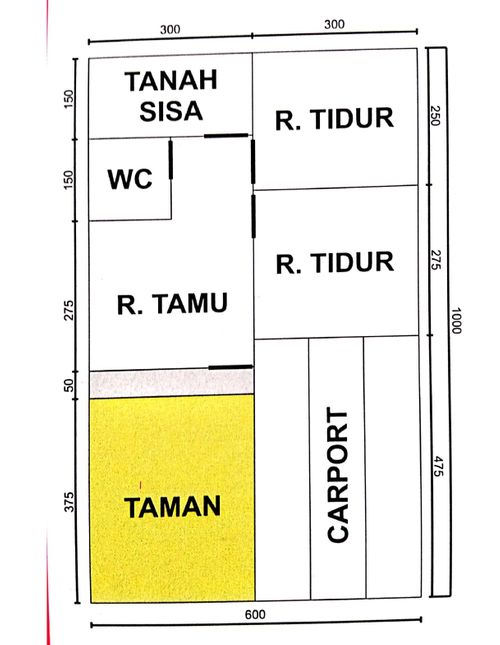 foto denah rumah tipe 30/60 perumahan GRIYA CIMALAKA ASRI