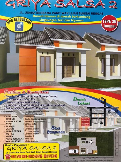 foto denah rumah tipe 36 perumahan Griya Salsa 2