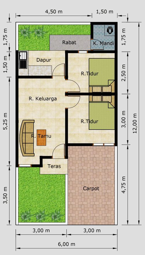 foto denah rumah tipe CLUSTER 36/72 perumahan BENTENG MUTIARA MAS