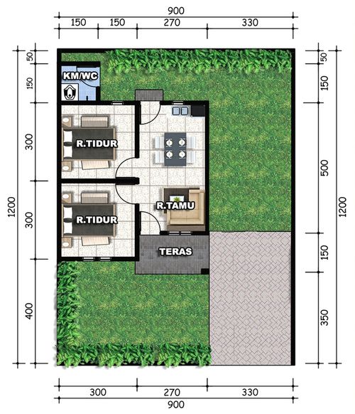 foto denah rumah tipe 36/108 perumahan TENAYAN NUSANTARA RESIDENCE