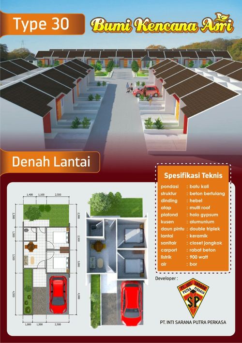 foto denah rumah tipe A perumahan BUMI KENCANA ASRI