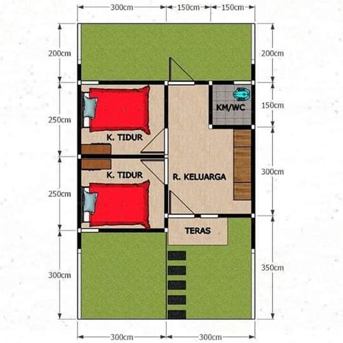 foto denah rumah tipe 30/60 perumahan Green Mahligai cimeta