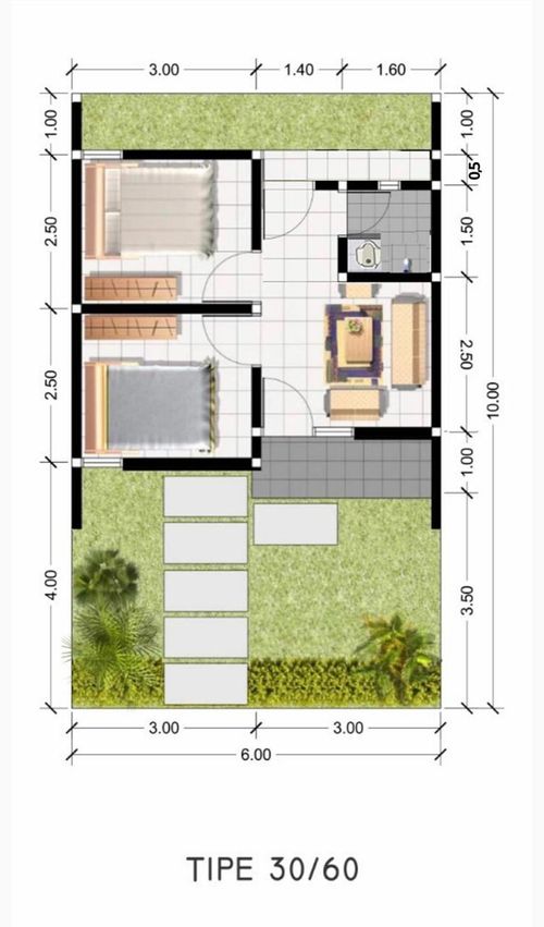 foto denah rumah tipe 30 perumahan PERUMAHAN GRAND CLARYSA
