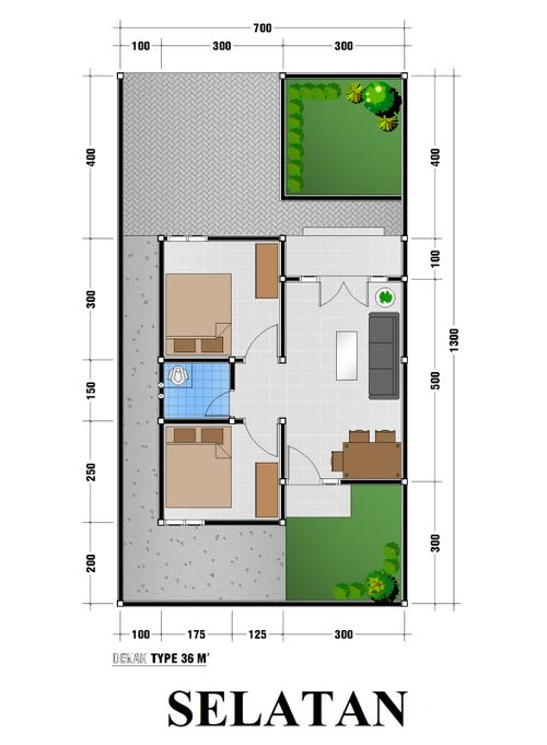 foto denah rumah tipe 36/91 perumahan Baliase Estate
