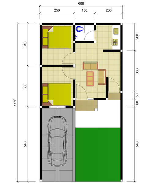 foto denah rumah tipe 36/69 perumahan DIVA DAVA RESIDENCE 3