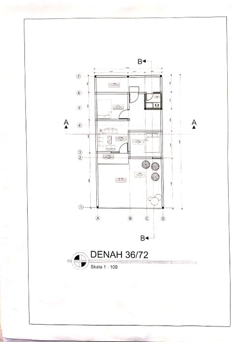 foto denah rumah tipe 36/72 perumahan cakra residence