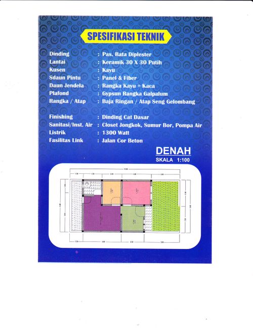 foto denah rumah tipe 36 perumahan Deli mas