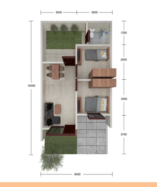 foto denah rumah tipe 36/ 60 perumahan Boekit Serang Damai Residence