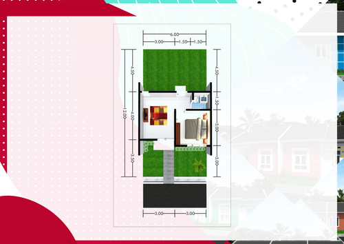 foto denah rumah tipe 27Am perumahan Taman Tukmudal Indah II