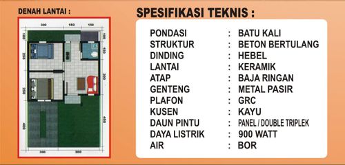 foto denah rumah tipe A perumahan PURI KENCANA ASRI