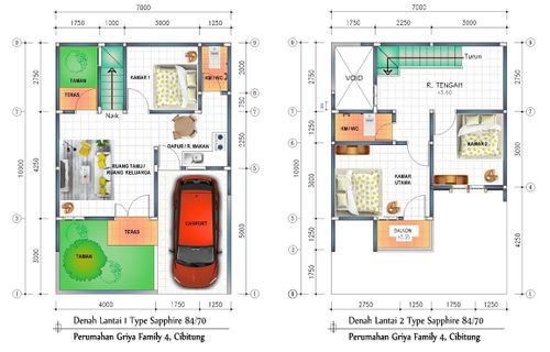 foto denah rumah tipe Sapphire perumahan GRIYA FAMILY 4 CIBITUNG 