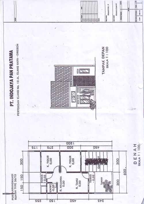foto denah rumah tipe Standar 3672 perumahan PURI KARANGWANGI