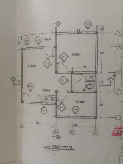 foto denah rumah tipe 36/120 perumahan Sumberjo Agro Permai