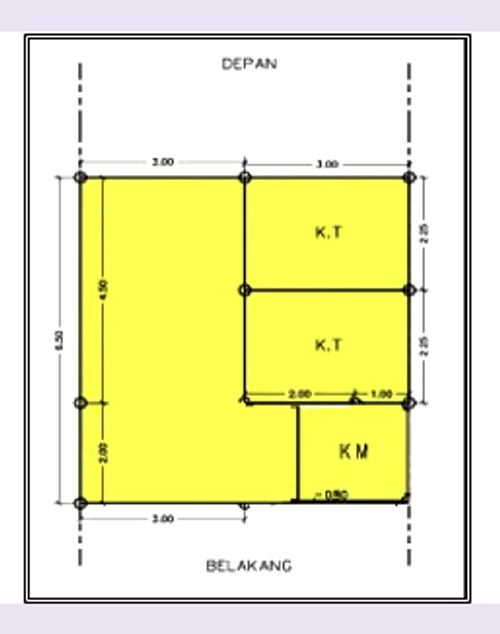 foto denah rumah tipe 36/126 perumahan Bata Merah Indah 2