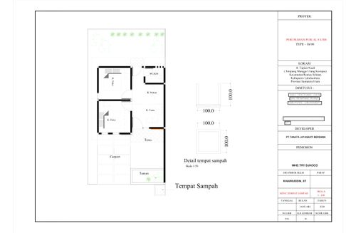 foto denah rumah tipe 36/98 perumahan Puri Al Fatih 