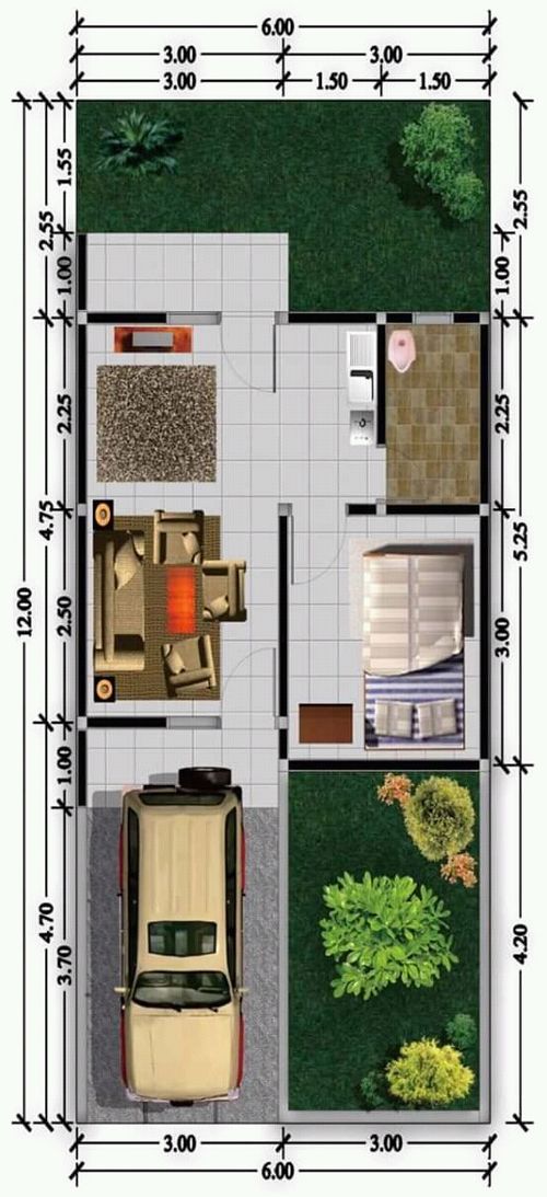 foto denah rumah tipe 30/72 (2018-2019) perumahan SERAMBI INDAH NEGLASARI