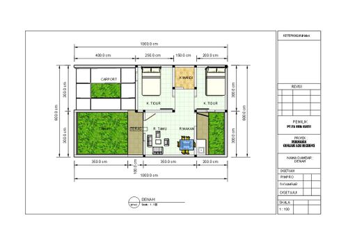foto denah rumah tipe 30/60 perumahan Gunasari Asri Residence