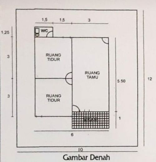 foto denah rumah tipe 36/120 m2 perumahan Tesalonika Residence