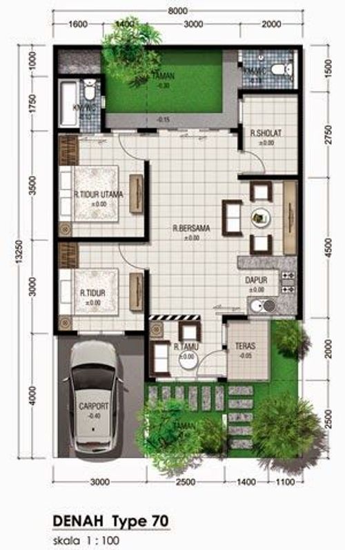 foto denah rumah tipe 70/96 perumahan ALIVIA RESIDENCE