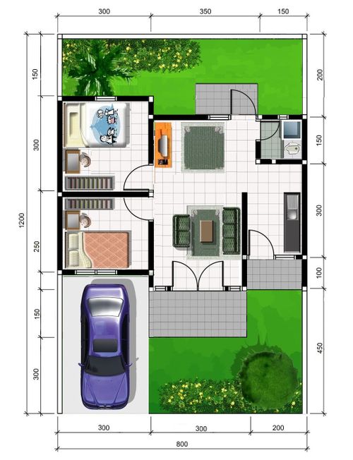 foto denah rumah tipe 45/96 perumahan ALIVIA RESIDENCE