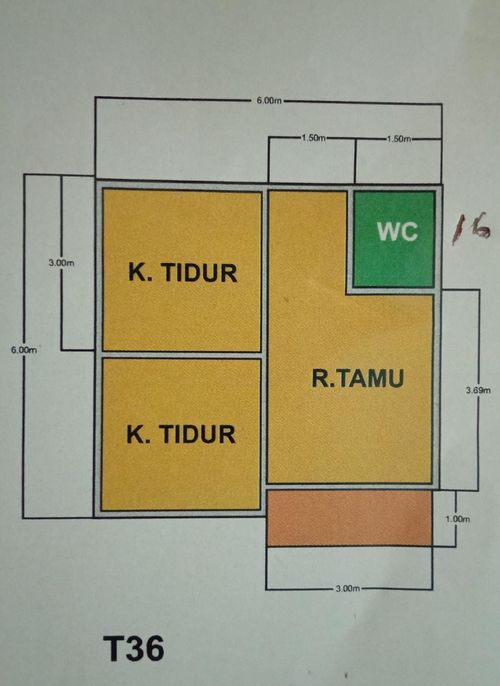 foto denah rumah tipe 36/150 perumahan Iskandar Estate Residence