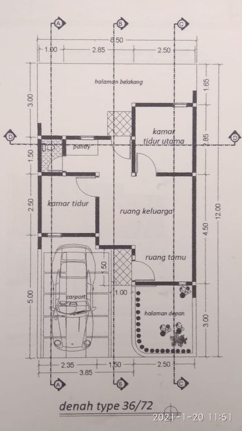 foto denah rumah tipe 45/105 perumahan Permata Indah Regency 