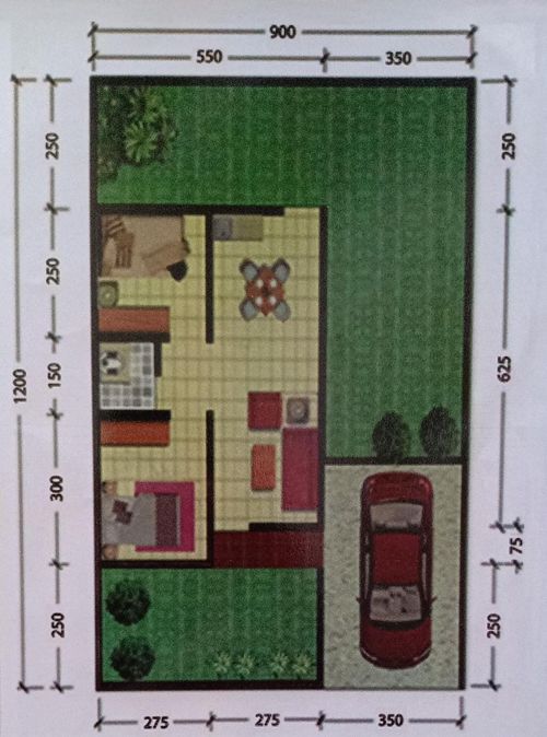 foto denah rumah tipe 36 perumahan BUKIT SEGURING RESIDENCE