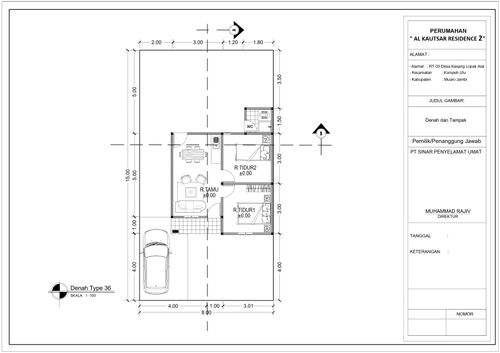 foto denah rumah tipe 36/120 (2) perumahan AL KAUTSAR RESIDENCE 1
