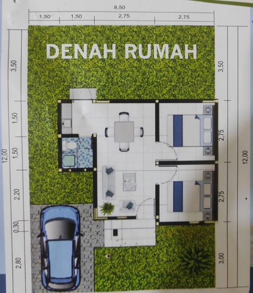 foto denah rumah tipe  36/ 102 perumahan Perumahan Nusa Indah 