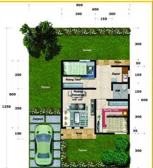 foto denah rumah tipe 36 perumahan GRAHA NUSANTARA