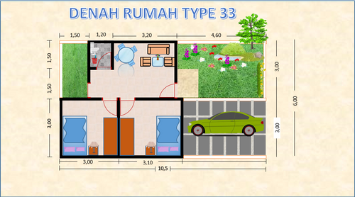 foto denah rumah tipe 33 perumahan Citra de jasmine garden