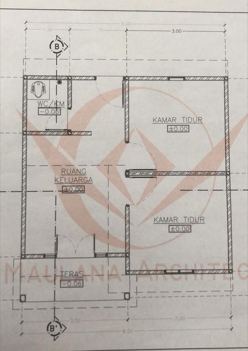 foto denah rumah tipe 36 perumahan PERUMAHAN LESTARI INDAH ARIFIN